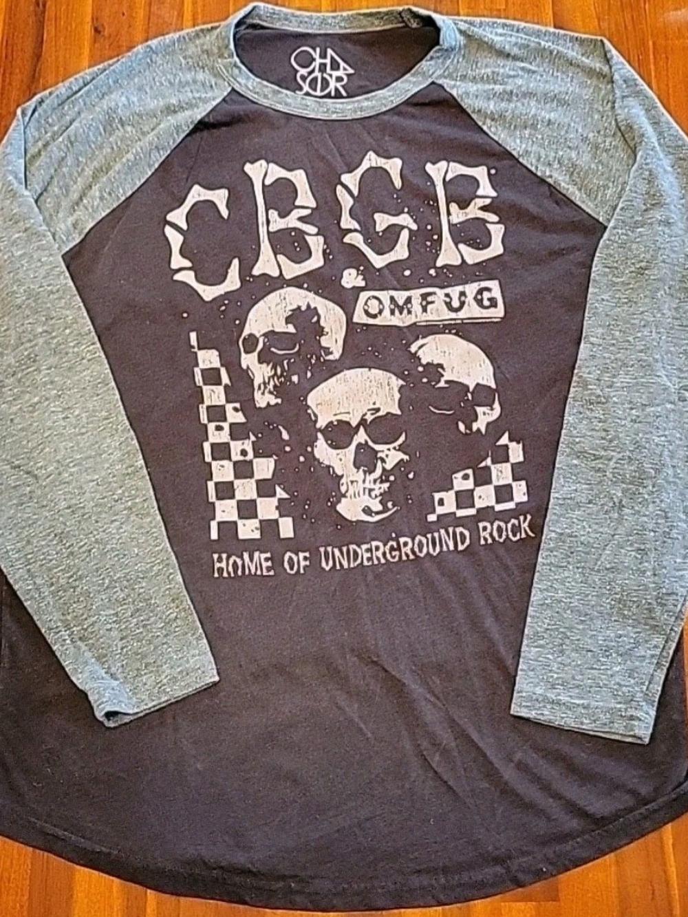 CBGB OMFUG 2020 Skull Men's Long Sleeve Shirt Large Home Of Underground Rock EUC